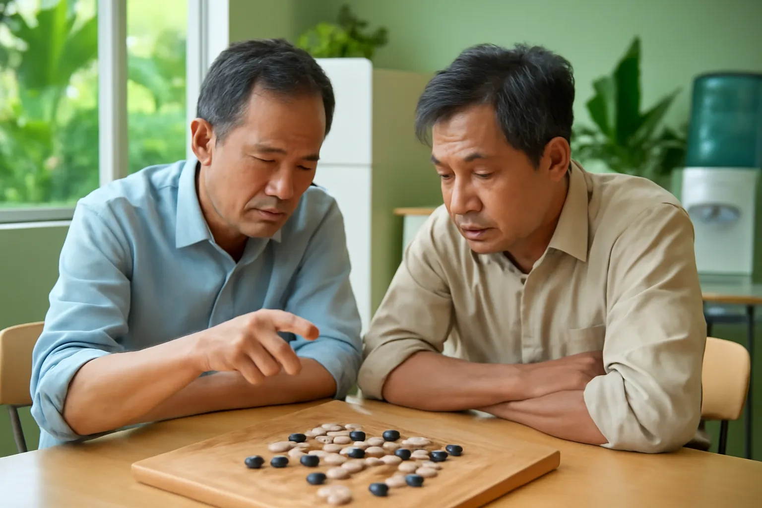 Cuộc đua khí trong cờ vây: hai nhóm không mắt áp sát nhau, cách đếm khí ngoài, khí chung và quy tắc ai thắng