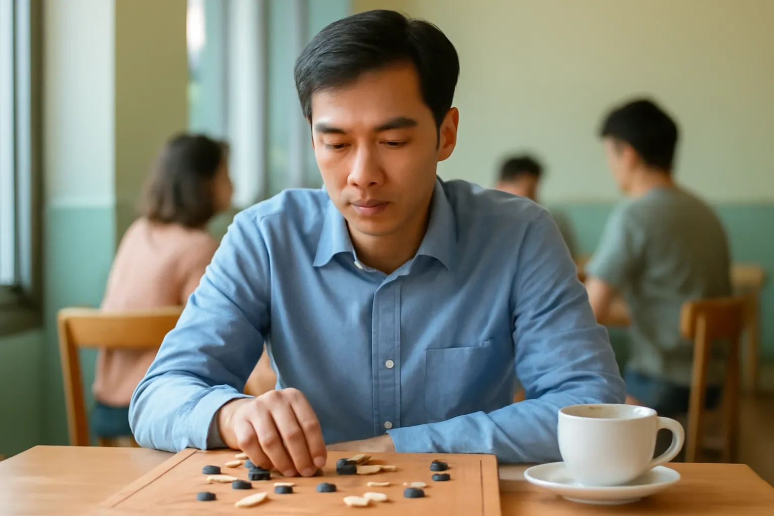 Đếm điểm nhanh giữa ván cờ vây: ước lượng đất trong nửa phút, nhớ cộng komi và dùng con số đó để chọn chơi chắc hay chơi liều